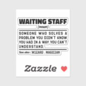 待機スタッフ名詞定義フードサーバーおもしろい シール (シート)