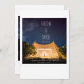 待機テンエレガントト結婚式招待状カード 招待状 (正面/裏面)