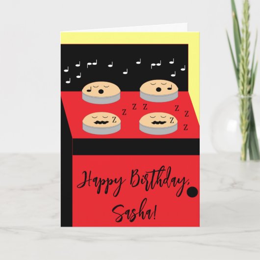 待機中のケーキ - 飾り付け待ちの誕生日 カード (正面)