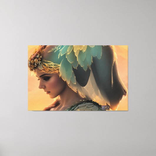 待機中の女性：キャンバスの拡大印刷 キャンバスプリント (正面)