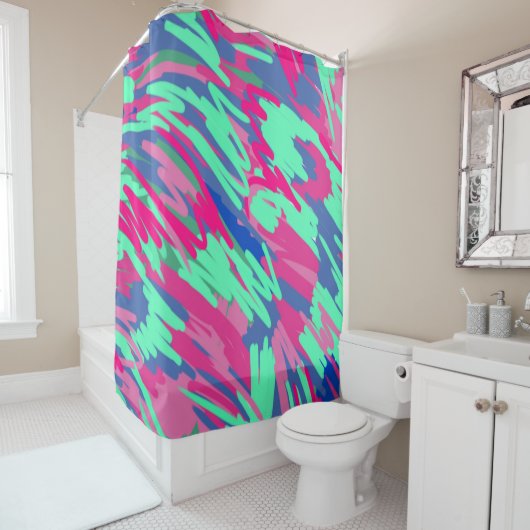 待機中の春抽象芸術プリント シャワーカーテン (インサイチュ)