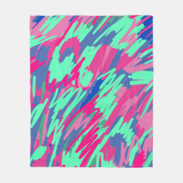 待機中の春抽象芸術プリント フリースブランケット