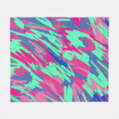 待機中の春抽象芸術プリント フリースブランケット (正面(横))