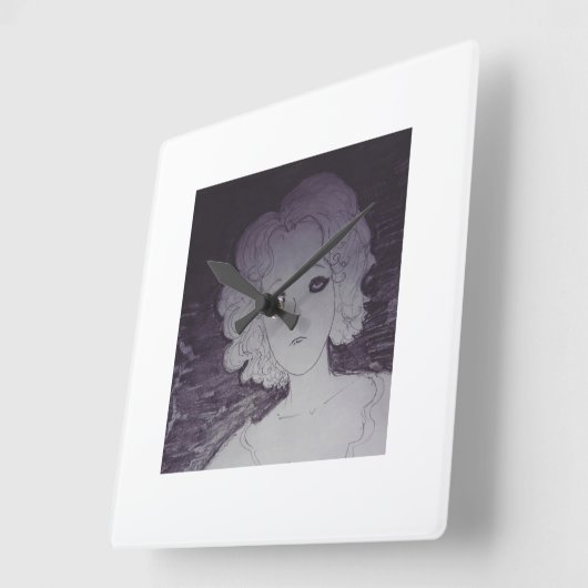 待機中 スクエア壁時計 (傾斜)