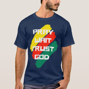待祈ち信頼God Christian引用文 Tシャツ