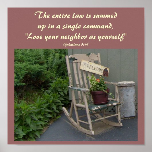 律法の全体が聖書の引用文に要約される ポスター (正面)