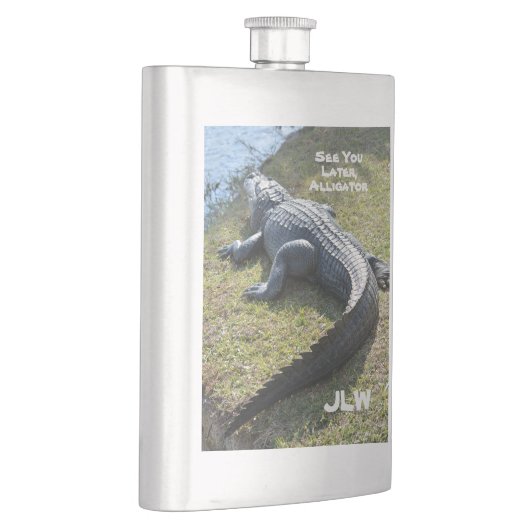 後でアリゲーターとイニシャルEverglades フラスク (右)