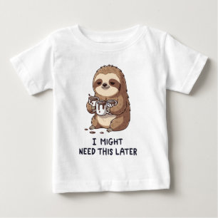 後でコーヒーが必要になるかも - なまけ者のナマケモノのユーモア ベビーTシャツ