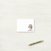 後でコーヒーが必要になるかも - 笑えるフクロウのユーモア ポストイット (デスク上)