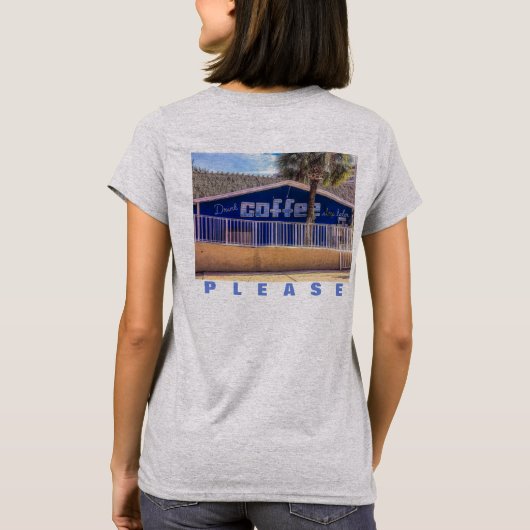 後でコーヒーを飲む Tシャツ (裏面)