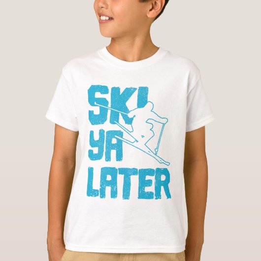 後でスキーしよう - スキーヤー おもしろ ギフト Tシャツ (正面)