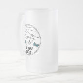 後でスキースキおもしろいープン フロストグラスビールジョッキ (正面左)