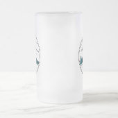 後でスキースキおもしろいープン フロストグラスビールジョッキ (中央)