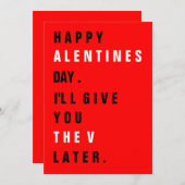 後でバレンタインデーのカードを「V」にする (正面/裏面)