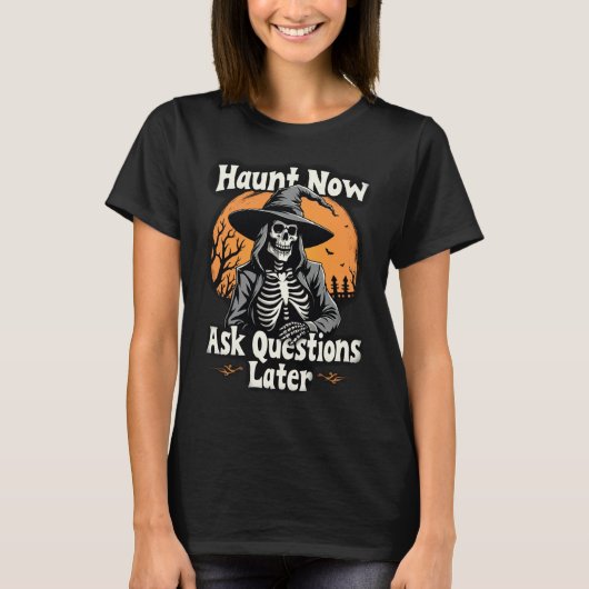 後でホラー・ハロウィーンの日に悩む Tシャツ (正面)
