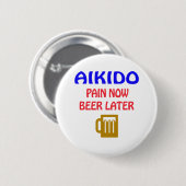 後で今合気道の苦痛ビール 缶バッジ (正面&裏面)