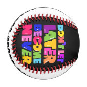 後で決して引用文にしないやる気を起こさせる 野球ボール (正面左)