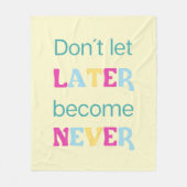 後で決して~にならないように フリースブランケット (正面)