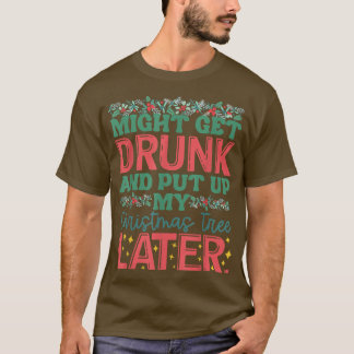 後で飲クリスマスツリーを置いて Tシャツ