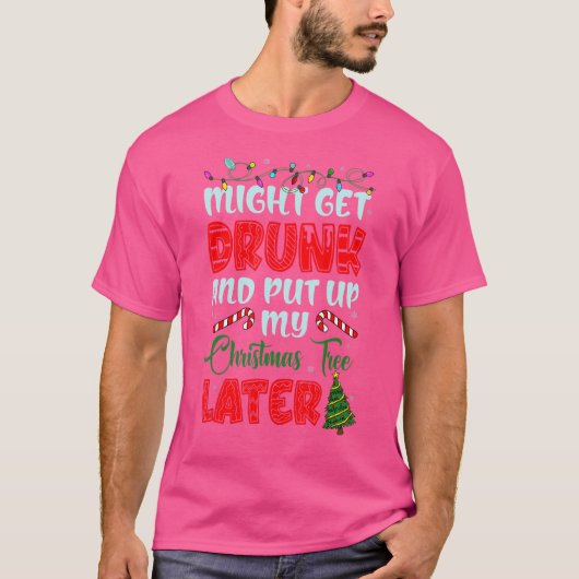 後で飲クリスマスツリーを置いて Tシャツ (正面)