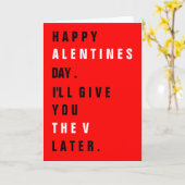 後で「V」をあげる 赤いバレンタインデーのカード カード (黄色い花)