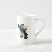 後につかれる赤(Banksianの)黒いオウム ボーンチャイナマグカップ (右)