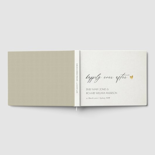 後にシンプルも楽しげにエレガントクラフトタイポグラフィ ゲストブック (全面)