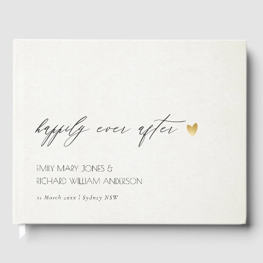 後にシンプルも楽しげにエレガントクラフトタイポグラフィ ゲストブック (正面)