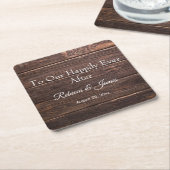 後にユニークも素朴幸せに木を作る スクエアペーパーコースター (アングル)