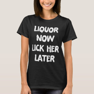 後に彼女を舐める酒楽しいバチェラー・パーティー Tシャツ