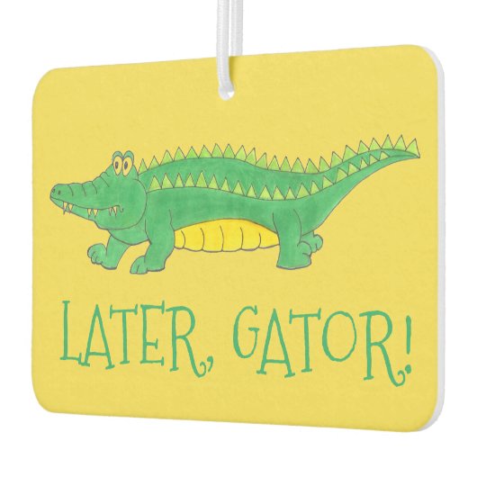 後のゲーターグリーンイエローアリゲータークロコダイル カーエアーフレッシュナー (左)