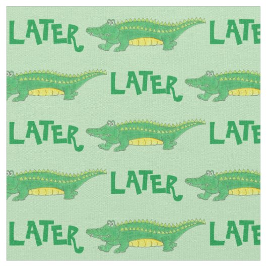 後のゲーターグリーンイエローアリゲーターワニCrocodile Croc ファブリック (クローズアップ)