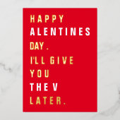 後のバレンタインデーで"V"を取得する 箔シーズンカード (正面)