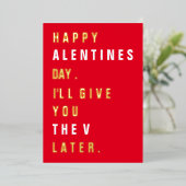 後のバレンタインデーで"V"を取得する 箔シーズンカード (立ち正面)