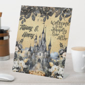 後の幸せな気持ちにようこそカスタム 台座サイン (インサイチュ)