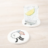 後ろおもしろいから舌を出す可愛い羊 コースター (側面)