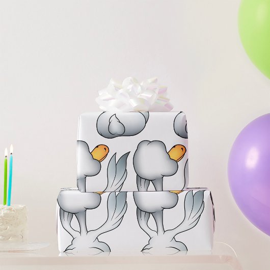 後ろからガチョウ ラッピングペーパー