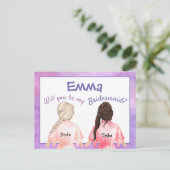 後ろから私の花嫁のメイド/女の子/ライラック インビテーションポストカード (スタンド正面)