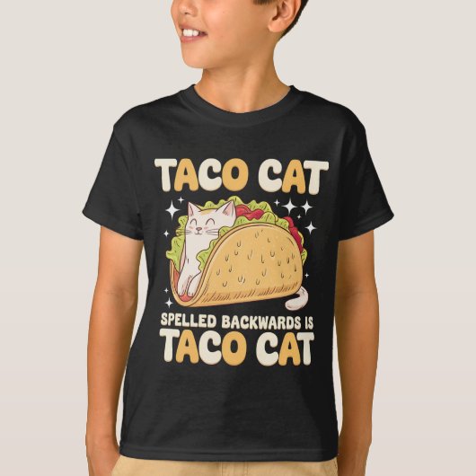 後ろから読むとタコキャット メキシコ風 Tシャツ (正面)