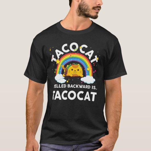 後ろから読むとTacoなTaco Cat キッズTシャツ Tシャツ (正面)