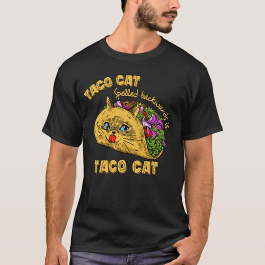 後ろから読むとTacoCat Tシャツ Taco Cat Cinco De (正面)
