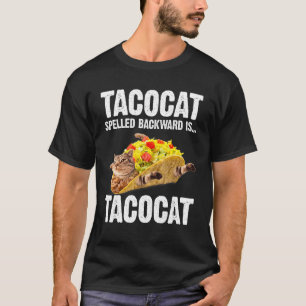 後ろから読んでもTacocat ネコ好きな人へ Tシャツ