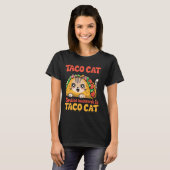 後ろから読んでもTacocat 猫とタコL Tシャツ (正面フル)