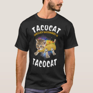 後ろから読んでもTacocat 猫とタコL Tシャツ