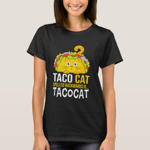 後ろから読んでもTacocat 猫好き T Tシャツ