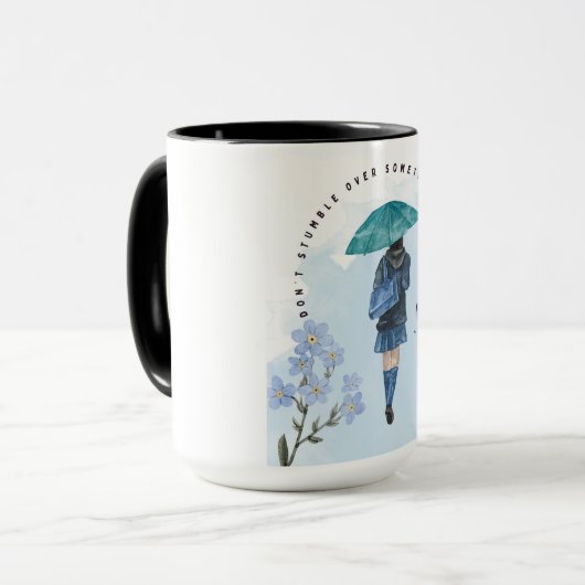 後ろで何かにつまずいてはいけない マグカップ (正面左)