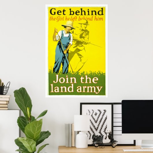 後ろにいる女の子の後ろ離れへ行く ポスター (ホームオフィス)