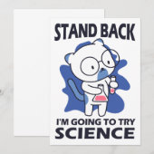 後ろに下がって - 実験する愛らしい猫の科学者 招待状 (正面/裏面)