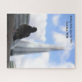 後ろのシャードがぼんやりと見えるロンドン・ピジョン ジグソーパズル (横)