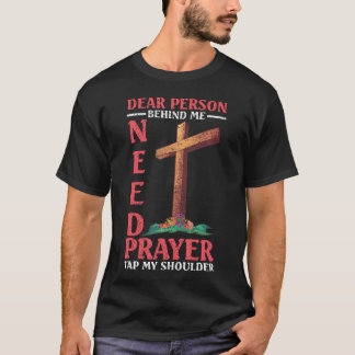 後ろの人へ 必要な時は肩を叩いてください Tシャツ